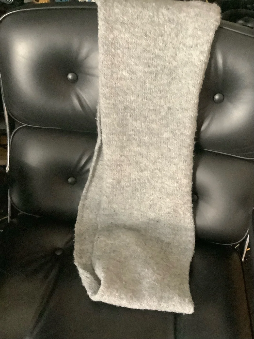 H&M Gray Textured Wool Blend Long Scarf